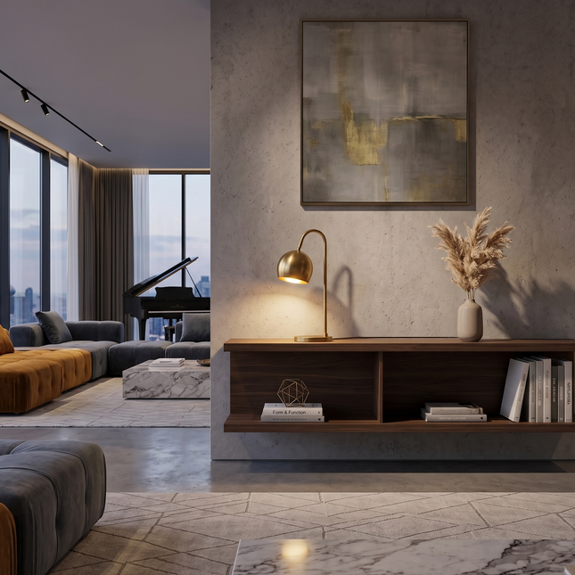 Table Lamp – Modern Gold Metal Reading Table Lamp with Adjustable Dome Shade | Minimal Desk and Study Accent Lighting