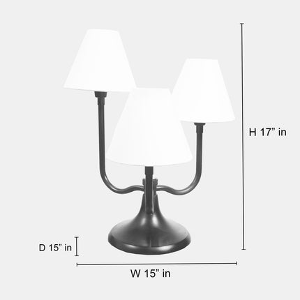 Silver Triple Shade Table Lamp - Modern Home Decor white