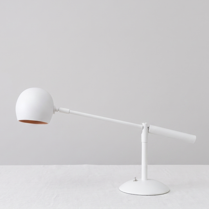 Table Lamp – Scandinavian White Adjustable Table Lamp with Modern Dome Shade | Minimal Contemporary Desk and Bedside Lighting