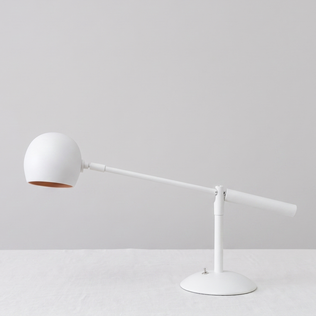 Table Lamp – Scandinavian White Adjustable Table Lamp with Modern Dome Shade | Minimal Contemporary Desk and Bedside Lighting