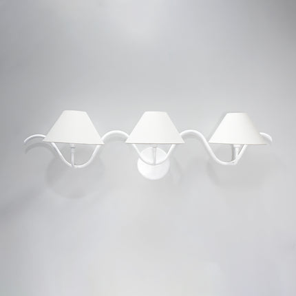 Matte White Tree Branch Wall Lamp: Mid-Century Modern 3-Light Sconce white