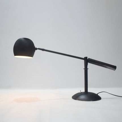 Table Lamp – Minimal Matte Black Adjustable Desk Lamp with Sleek Dome Shade | Modern Industrial Reading and Workspace Lighting