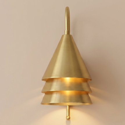 Gold Wall Sconce, 3 Tier Wall Light, Brass Wall Lamp, Sculptural Sconce, Modern Wall Lighting, Luxury Art Decor Decor livingroom & badroom