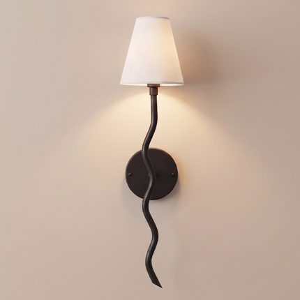 Matte Black Wall Sconce Modern Wavy Wall Sconce, Luxury Minimalist Bedroom Bedside Lamp, Scandinavian Lighting Fixture Lights Design Lamp