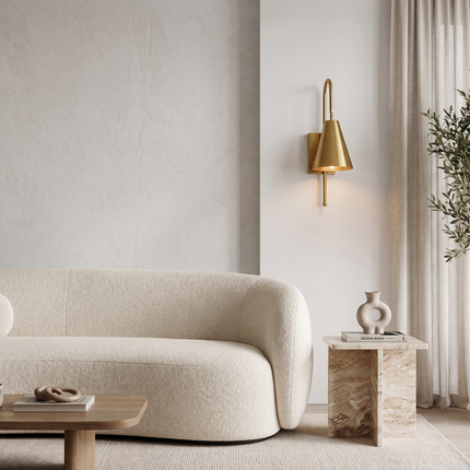Gold Brass Wall Sconce, Modern Brass Wall Lamp, Gold Sconce Light, Bedroom Lighting, Reading Light, Entryway & Living Room Light Hallway