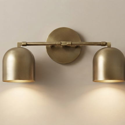 Antique Brass Wall Sconce, Modern 2 Light Wall Lamp, Mid Century Lighting Fixture, Bedroom Sconce, Living Room, Dining Room, Vanity Light