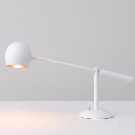 Table Lamp – Scandinavian White Adjustable Table Lamp with Modern Dome Shade | Minimal Contemporary Desk and Bedside Lighting
