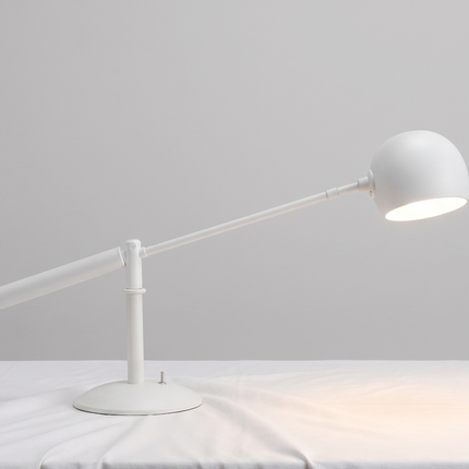 Table Lamp – Scandinavian White Adjustable Table Lamp with Modern Dome Shade | Minimal Contemporary Desk and Bedside Lighting