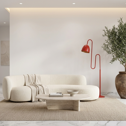Floor Lamp with Modern Sculptural Standing Light,Bold Red Statement Lamp, Artistic Reading Lamp for Living Room Bedroom Decor home Item