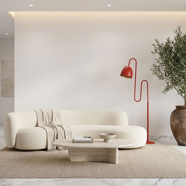 Floor Lamp with Modern Sculptural Standing Light,Bold Red Statement Lamp, Artistic Reading Lamp for Living Room Bedroom Decor home Item