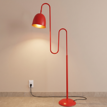 Floor Lamp with Modern Sculptural Standing Light,Bold Red Statement Lamp, Artistic Reading Lamp for Living Room Bedroom Decor home Item