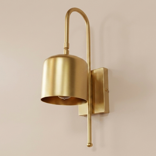 Modern Brass Wall Sconce, Swing Arm Wall Light, Adjustable Bedside Lamp, Vintage Gold Reading Light, Handmade Wall Elegant Hardwired Light.
