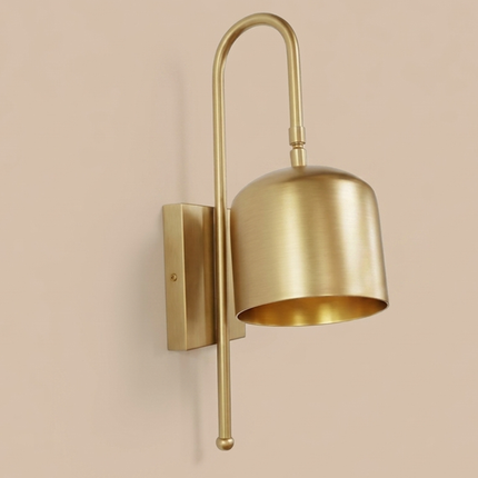 Brass Wall Sconce, Glam Wall Light, Gold Cylinder Shade Sconce, Luxury Wall Lamp, Bedroom Lighting, Hallway Accent Light, Brass Fixture.