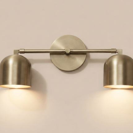 Antique Brass Wall Sconce, Modern 2 Light Wall Lamp, Mid Century Lighting Fixture, Bedroom Sconce, Living Room, Dining Room, Vanity Light