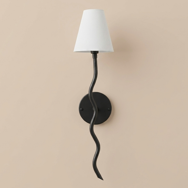 Matte Black Wall Sconce Modern Wavy Wall Sconce, Luxury Minimalist Bedroom Bedside Lamp, Scandinavian Lighting Fixture Lights Design Lamp