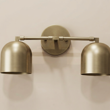 Antique Brass Wall Sconce, Modern 2 Light Wall Lamp, Mid Century Lighting Fixture, Bedroom Sconce, Living Room, Dining Room, Vanity Light