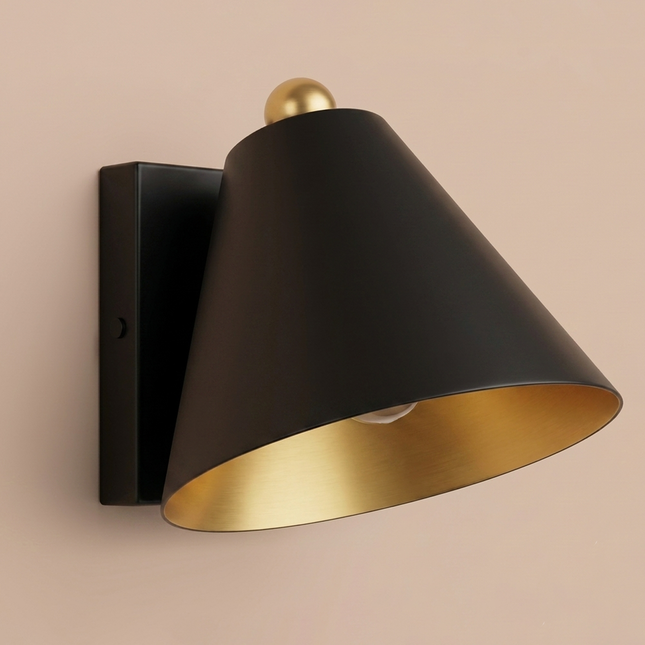 Matte Black Wall Lamp Modern Cone Wall Sconce, Luxury Nordic Bedroom Bedside Lamp, Mid Century Industrial Home Lighting Fixture Lamp Design
