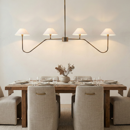Chandelier Light – Antique brass 4 Light Chandelier | Elegant Modern Ceiling Fixture for Dining Room and Living Space
