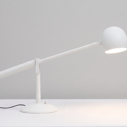 Table Lamp – Scandinavian White Adjustable Table Lamp with Modern Dome Shade | Minimal Contemporary Desk and Bedside Lighting