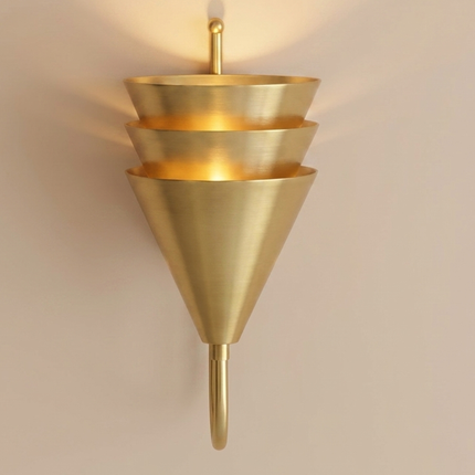Gold Wall Sconce, Brass Wall Light, 3 Tier Wall Lamp, Sculptural Wall Sconce,Lighting, Luxury Art Decor Home Decor Living room light Bedroom