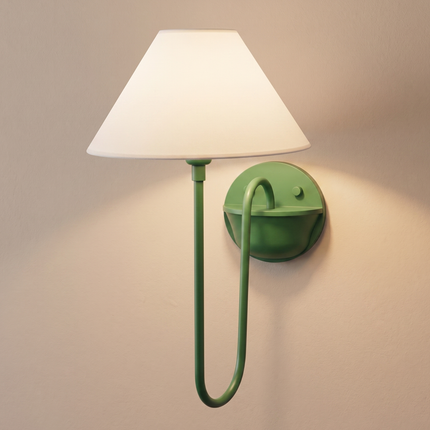Wall Sconce with Emerald Green Fabric Shade, Contemporary Accent Wall Light Modern Bedroom Reading Lamp Designer Hallway Decoration Lighting