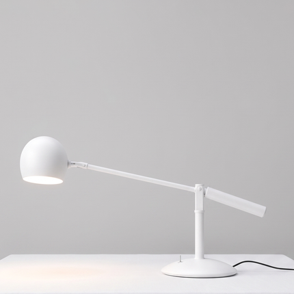 Table Lamp – Scandinavian White Adjustable Table Lamp with Modern Dome Shade | Minimal Contemporary Desk and Bedside Lighting