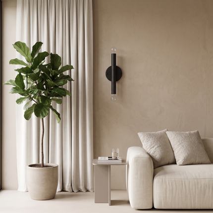 Matte Black Wall Sconce, Double Sided Light Fixture, Minimalist Up Down Wall Lamp, Industrial Lighting, Bedroom Hallway & Living RoomModern