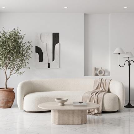 Floor Lamp Modern Matte Black 3 Light Curved Arms & White Shades, Contemporary Standing Lamp for Living Room, Bedroom, Reading Corner Decor.