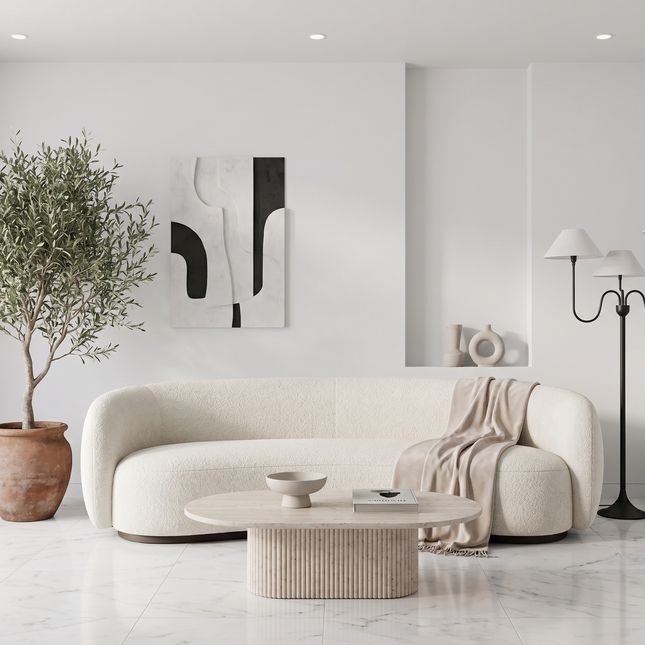 Floor Lamp Modern Matte Black 3 Light Curved Arms & White Shades, Contemporary Standing Lamp for Living Room, Bedroom, Reading Corner Decor.
