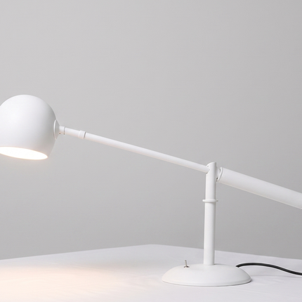Table Lamp – Scandinavian White Adjustable Table Lamp with Modern Dome Shade | Minimal Contemporary Desk and Bedside Lighting