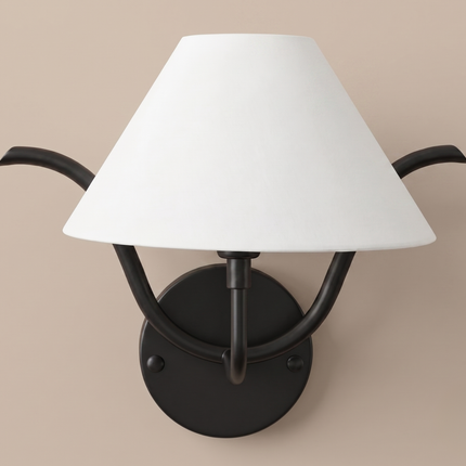 Matte Black Double Wall Sconce, Modern 2 Light Wall Lamp, Minimalist Bedroom Lighting, Contemporary Wall Light Fixture for Home Décor Indoor