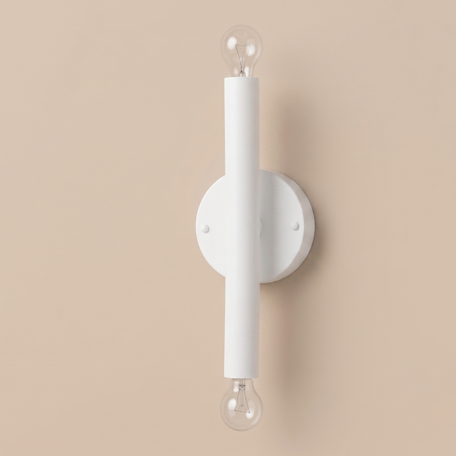 Modern White Wall Sconce, Double Ended Wall Light, Minimalist Tube Wall Lamp, Contemporary Sconce, Mid Century Wall Lighting, Bathroom Light