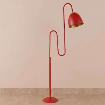 Floor Lamp with Modern Sculptural Standing Light,Bold Red Statement Lamp, Artistic Reading Lamp for Living Room Bedroom Decor home Item
