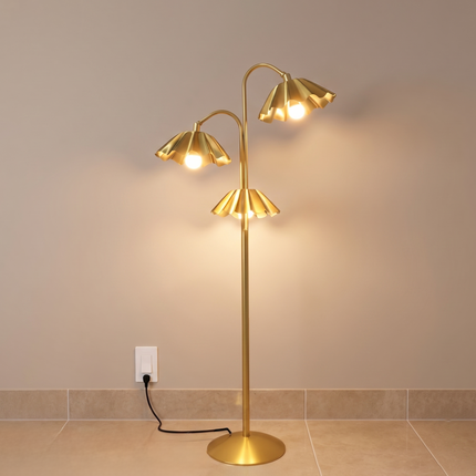 Floor Lamp 3-Light Flower Modern Floral Standing Lamp for Living Room, Bedroom Scandinavian Vintage Style, Metal Floor Lighting Home decor