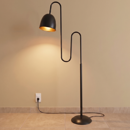 Floor Lamp in Matte Black, Modern Sculptural Standing Floor Lamp, Minimalist Reading, Lamp,Contemporary Living & Bedroom Modern Decoration