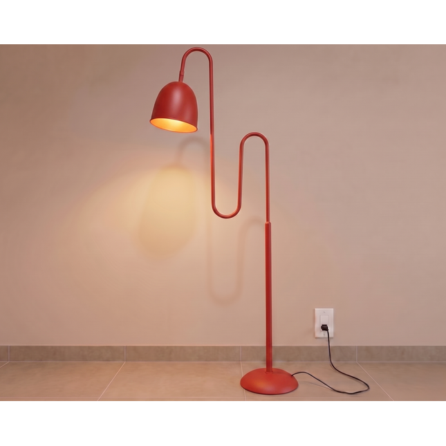 Floor Lamp with Modern Sculptural Standing Light,Bold Red Statement Lamp, Artistic Reading Lamp for Living Room Bedroom Decor home Item