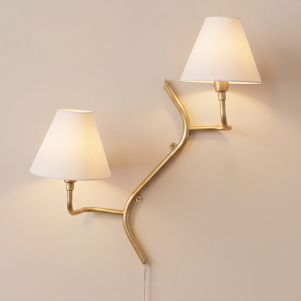 3 Light Wall Sconce, Modern Brass Wall Lamp, Sculptural Lighting, Bedroom Sconce, Living Room Light, Handmade Accent Home lighting Fixture.