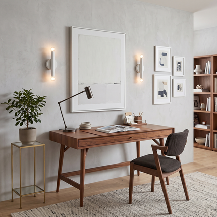 Wall Light Matte White Contemporary Cylinder Sconce, Elegant Scandinavian Double Globe Wall Fixture for Modern Luxury Interiors