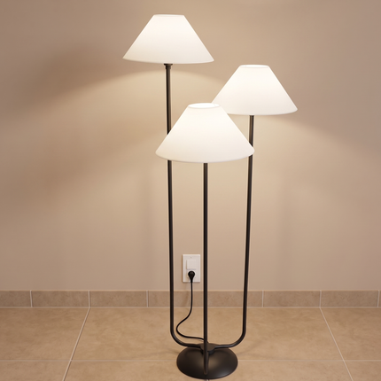 Floor Lamp Modern Triple Light Standing Lamp Matte Black Metal Floor Light Modern Matte Black Metal Standing Light Room Contemporary Light