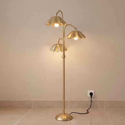 Floor Lamp 3-Light Flower Modern Floral Standing Lamp for Living Room, Bedroom Scandinavian Vintage Style, Metal Floor Lighting Home decor