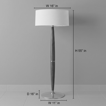 Floor Lamp Modern Wooden, Mid Century Modern Standing Lamp with White Drum Shade, Scandinavian Living Room Bedroom Lighting Lamp Home Decor.