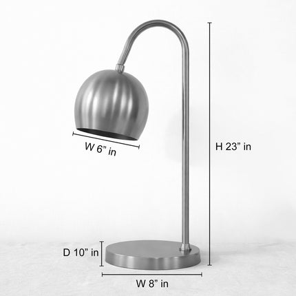 Table Lamp – Modern Gold Metal Reading Table Lamp with Adjustable Dome Shade | Minimal Desk and Study Accent Lighting
