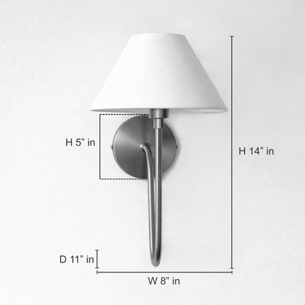 Red Wall Sconce, Modern Colorful Wall Lamp with White Shade, Red Bedroom Wall Light, Statement Bedside Lighting, Contemporary Wall Sconce