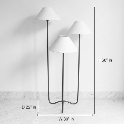 Modern Floor Lighting, 3 Shade Standing Lamp, Contemporary Tripod Floor Lamp, Elegant Living Room Light, Bedroom & Home Decor
