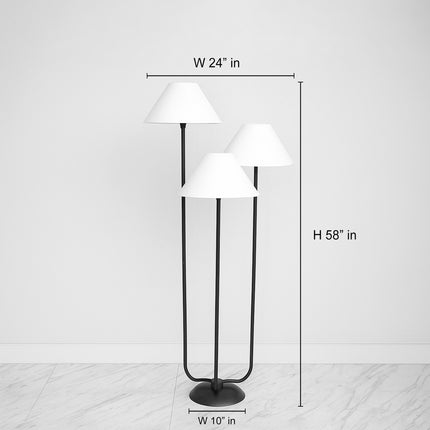 Matte Black Floor Lamp: Mid-Century Modern Bedroom Lighting Gold