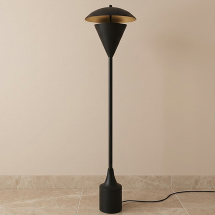 Floor Lamp Matte Black Modern Sculptural Standing Light for Living Room Bedroom Contemporary Minimalist Floor Lighting Luxury Designer Decor
