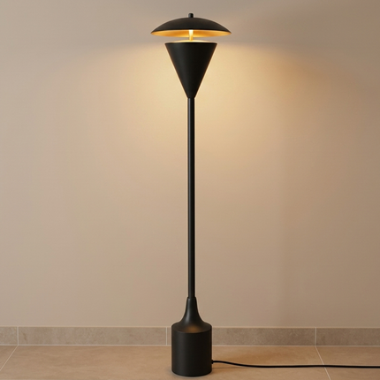 Floor Lamp Matte Black Modern Sculptural Standing Light for Living Room Bedroom Contemporary Minimalist Floor Lighting Luxury Designer Decor