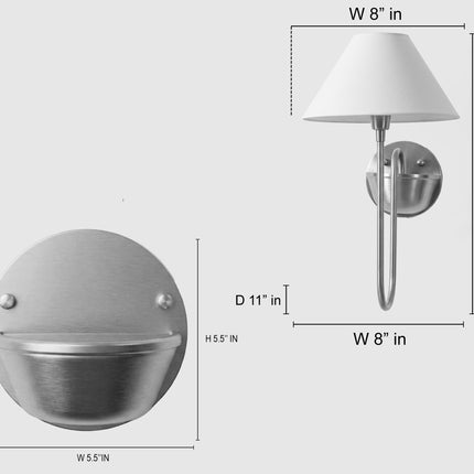 Red Wall Sconce with White Fabric Shade, Modern Wall Lamp, Red Bedroom Sconce, Sculptural Wall Light, Contemporary Lighting, Accent Lamp