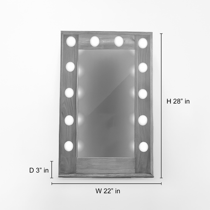 Elegant Hollywood Vanity Set – Illuminated Mirror with Luxe Makeup Table and Designer Accents Wood