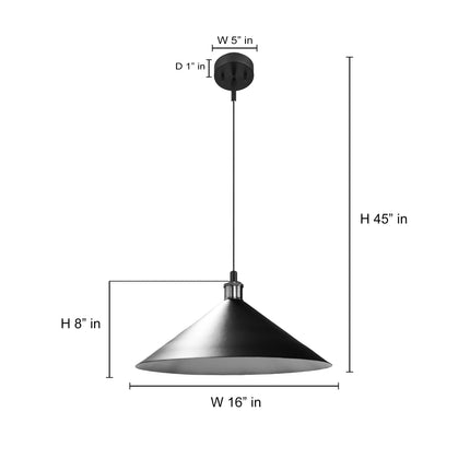 Golden Aluminum Pendant Light: Handmade Accent Lamp with Plug-In Cord golden